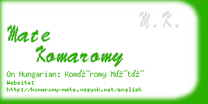 mate komaromy business card